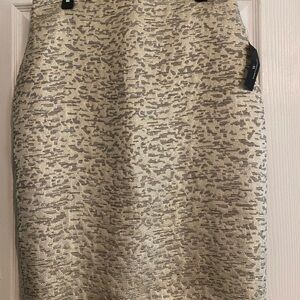 Worthington Cream and Gray Pencil Skirt